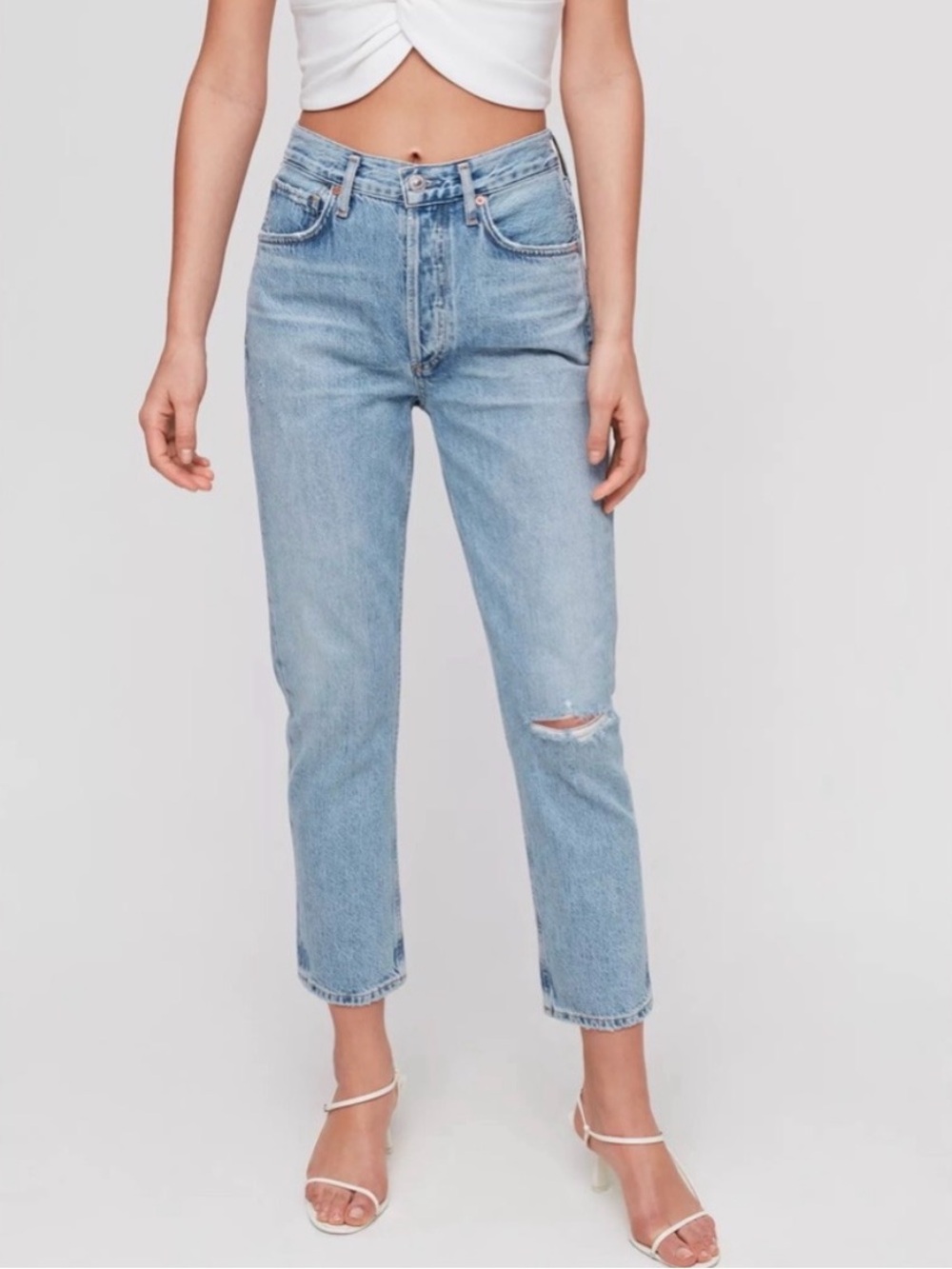Citizens Of Humanity Light Blue Cropped Charlotte Crop High-Rise Jeans